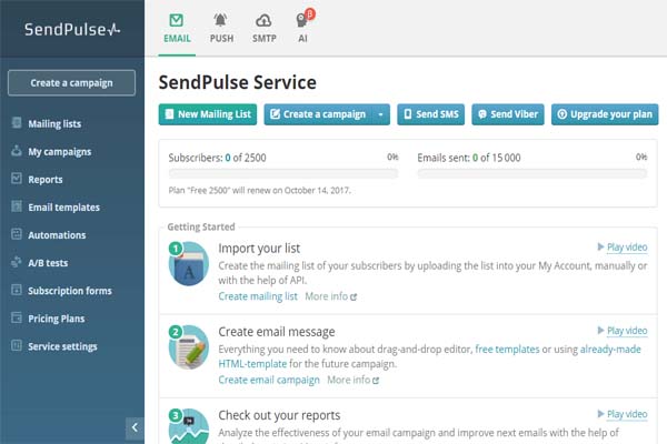 SendPulse Đơn vị chuyên cung cấp Email Server