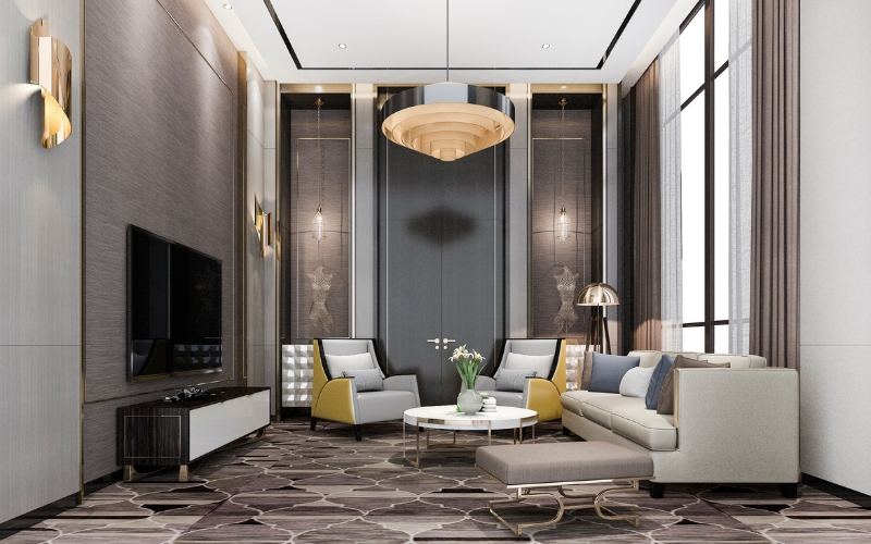 chọn màu cho sofa theo diện tích phòng khách