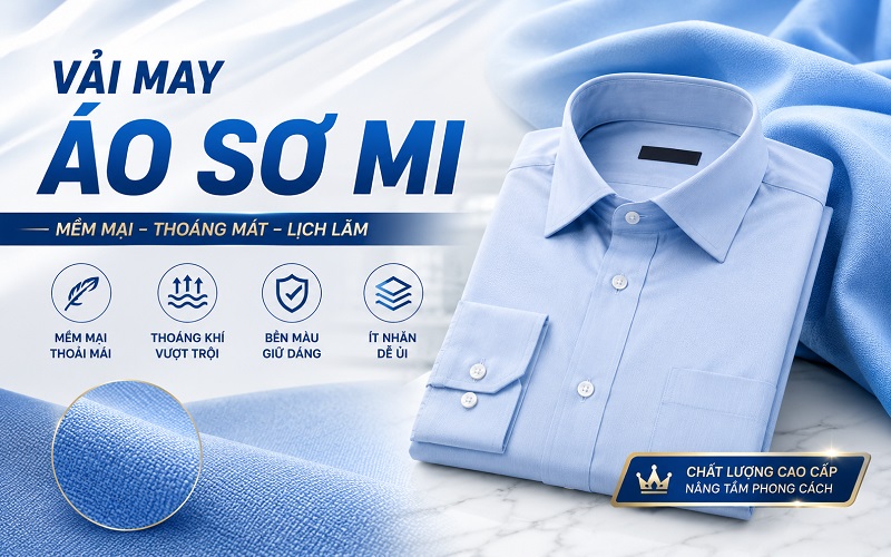vải may áo sơ mi